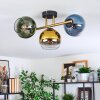 Koyoto Plafoniera, Lampada a sfera Oro, Nero, 3-Luci