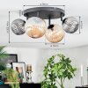Chehalis Plafoniera, Lampada a sfera Ambrato, Grigio fumo, 4-Luci