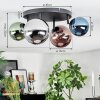 Chehalis Plafoniera, Lampada a sfera Blu, Cromo, Verde, Ramato, Grigio fumo, 4-Luci