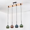 Koyoto Lampadario a sospensione, Lampada a sfera, Lampada a sospensione Écru, Nero, 4-Luci