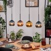 Koyoto Lampadario a sospensione, Lampada a sfera, Lampada a sospensione Écru, Nero, 4-Luci