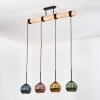 Koyoto Lampadario a sospensione, Lampada a sfera, Lampada a sospensione Écru, Nero, 4-Luci