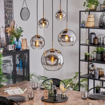 Ripoll Lampadario a sospensione, Lampada a sfera, Lampada a sospensione Oro, Nero, 5-Luci