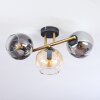 Koyoto Plafoniera, Lampada a sfera Oro, Nero, 3-Luci