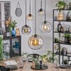 Koyoto Lampadario a sospensione, Lampada a sfera, Lampada a sospensione 45 cm Ambrato, Chiaro, Grigio fumo, 5-Luci