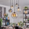 Koyoto Lampadario a sospensione, Lampada a sfera, Lampada a sospensione 45 cm Ambrato, Chiaro, Grigio fumo, 5-Luci