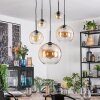 Koyoto Lampadario a sospensione, Lampada a sfera, Lampada a sospensione 45 cm Ambrato, Chiaro, 5-Luci