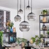 Koyoto Lampadario a sospensione, Lampada a sfera, Lampada a sospensione 45 cm Chiaro, Grigio fumo, 5-Luci
