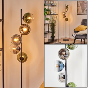 Koyoto Lampada a sfera, Lampada da terra Blu, Oro, Verde, Chiaro, Grigio fumo, 5-Luci
