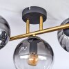 Koyoto Plafoniera, Lampada a sfera Oro, Nero, 3-Luci