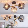 Koyoto Plafoniera, Lampada a sfera Oro, Nero, 3-Luci