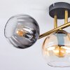 Koyoto Plafoniera, Lampada a sfera Oro, Nero, 3-Luci