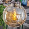 Koyoto Lampadario a sospensione, Lampada a sfera, Lampada a sospensione 45 cm Ambrato, Cromo, Chiaro, Grigio fumo, 5-Luci