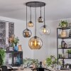 Koyoto Lampadario a sospensione, Lampada a sfera, Lampada a sospensione 45 cm Ambrato, Cromo, Chiaro, Grigio fumo, 5-Luci