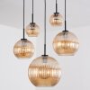 Koyoto Lampadario a sospensione, Lampada a sfera, Lampada a sospensione Ambrato, 5-Luci