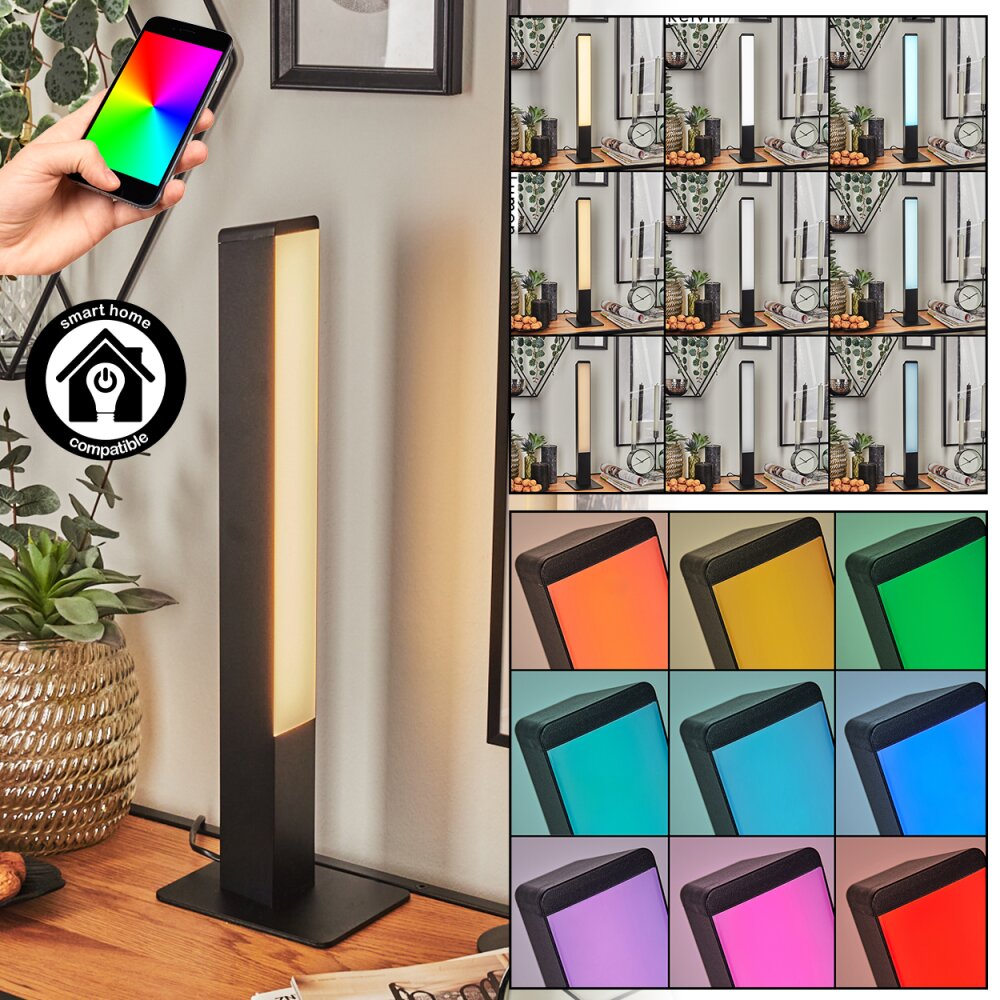 Delan Lampada da tavolo LED Nero, 1-Luce, Cambia colore main product photo