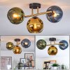 Koyoto Plafoniera, Lampada a sfera Oro, Nero, 3-Luci