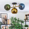 Koyoto Plafoniera, Lampada a sfera Oro, Nero, 3-Luci