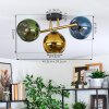 Koyoto Plafoniera, Lampada a sfera Oro, Nero, 3-Luci