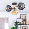 Koyoto Plafoniera, Lampada a sfera Oro, Nero, 3-Luci