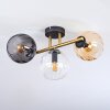 Koyoto Plafoniera, Lampada a sfera Oro, Nero, 3-Luci