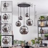 Ripoll Lampadario a sospensione, Lampada a sfera, Lampada a sospensione Cromo, Grigio fumo, 5-Luci