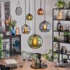 Koyoto Lampadario a sospensione, Lampada a sfera, Lampada a sospensione Blu, Cromo, Verde, Ramato, Grigio fumo, 5-Luci