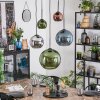 Koyoto Lampadario a sospensione, Lampada a sfera, Lampada a sospensione Blu, Cromo, Verde, Ramato, Grigio fumo, 5-Luci