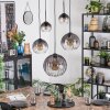 Koyoto Lampadario a sospensione, Lampada a sfera, Lampada a sospensione Chiaro, Grigio fumo, 5-Luci