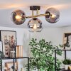 Koyoto Plafoniera, Lampada a sfera Oro, Nero, 3-Luci
