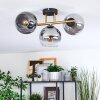 Koyoto Plafoniera, Lampada a sfera Oro, Nero, 3-Luci
