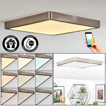 Finsrud Illuminazione bagno, Plafoniera, Panel LED Nichel opaco, 1-Luce Finsrud Illuminazione bagno, Plafoniera, Panel LED Nichel opaco, 1-Luce