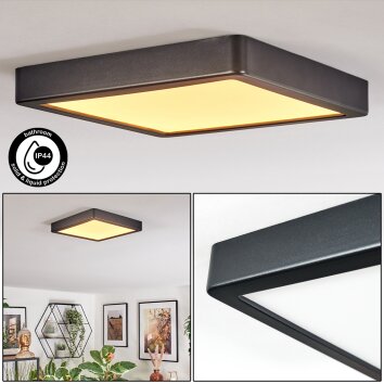 Finsrud Illuminazione bagno, Plafoniera, Panel LED Nero, 1-Luce