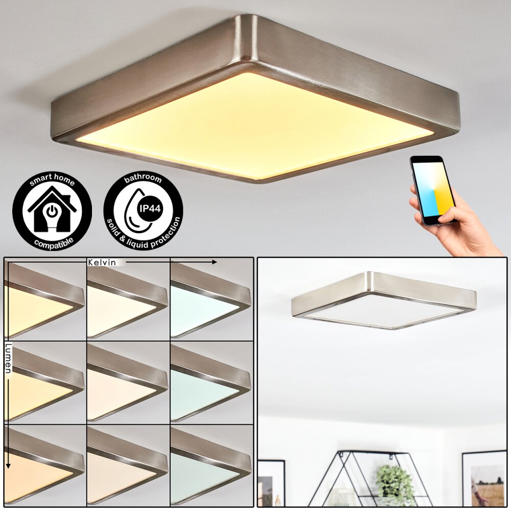 Finsrud Illuminazione bagno, Plafoniera, Panel LED Nichel opaco, 1-Luce main product photo