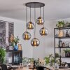Koyoto Lampadario a sospensione, Lampada a sfera, Lampada a sospensione Oro, Nero, 5-Luci