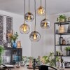 Koyoto Lampadario a sospensione, Lampada a sfera, Lampada a sospensione Oro, Nero, 5-Luci