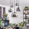 Ripoll Lampadario a sospensione, Lampada a sfera, Lampada a sospensione Cromo, Chiaro, Grigio fumo, 5-Luci