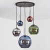 Koyoto Lampadario a sospensione, Lampada a sfera, Lampada a sospensione Blu, Cromo, Verde, Ramato, Grigio fumo, 5-Luci
