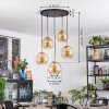 Koyoto Lampadario a sospensione, Lampada a sfera, Lampada a sospensione Oro, Nero, 5-Luci