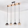 Koyoto Lampadario a sospensione, Lampada a sfera, Lampada a sospensione Écru, Nero, 4-Luci
