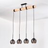 Koyoto Lampadario a sospensione, Lampada a sfera, Lampada a sospensione Écru, Nero, 4-Luci