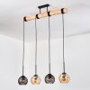 Koyoto Lampadario a sospensione, Lampada a sfera, Lampada a sospensione Écru, Nero, 4-Luci