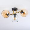 Koyoto Plafoniera, Lampada a sfera Oro, Nero, 3-Luci