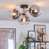 Koyoto Plafoniera, Lampada a sfera Oro, Nero, 3-Luci