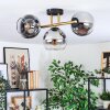 Koyoto Plafoniera, Lampada a sfera Oro, Nero, 3-Luci