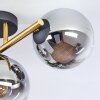 Koyoto Plafoniera, Lampada a sfera Oro, Nero, 3-Luci
