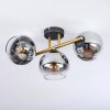 Koyoto Plafoniera, Lampada a sfera Oro, Nero, 3-Luci
