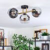 Koyoto Plafoniera, Lampada a sfera Oro, Nero, 3-Luci