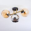 Koyoto Plafoniera, Lampada a sfera Oro, Nero, 3-Luci