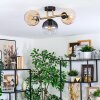 Koyoto Plafoniera, Lampada a sfera Oro, Nero, 3-Luci